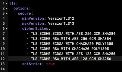 Ajouter les restrictions sur les Ciphers et les versions de TLS