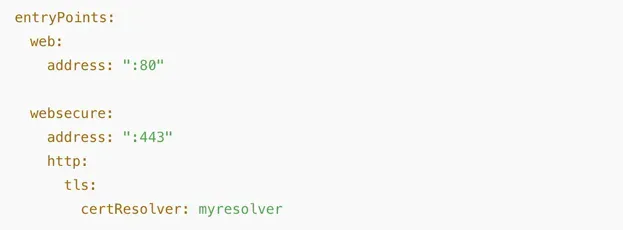 Un entrypoint est un port ouvert (et une configuration associée) que Traefik écoute.