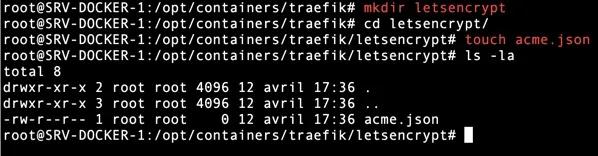 Créer un répertoire nommé « letsencrypt »
