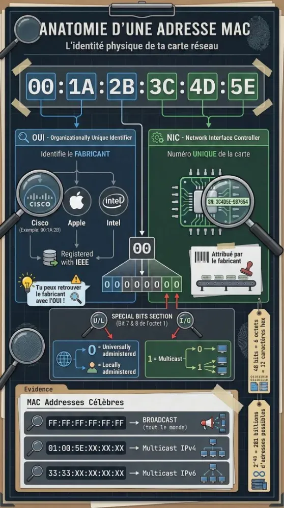 Infographie Anatomie d'une adresse MAC