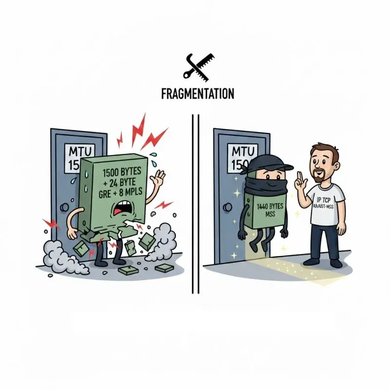Un MTU trop élevé augmente le risque qu'une erreur de transmission oblige à renvoyer un gros paquet, tandis qu'un MTU trop faible multiplie le nombre de paquets et l'overhead lié aux en-têtes.