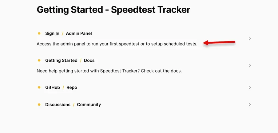 Utilisation de SpeedTest-Tracker
