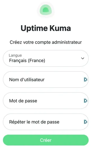 Premier accès et création du compte administrateur