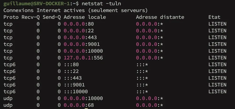 Lister tous les ports en écoute (TCP et UDP) avec Netstat