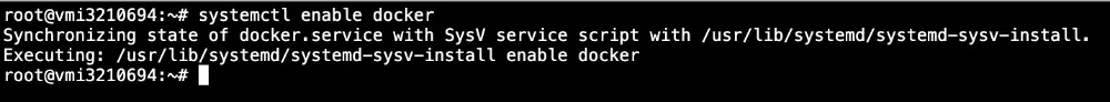 Activation au démarrage du service Docker