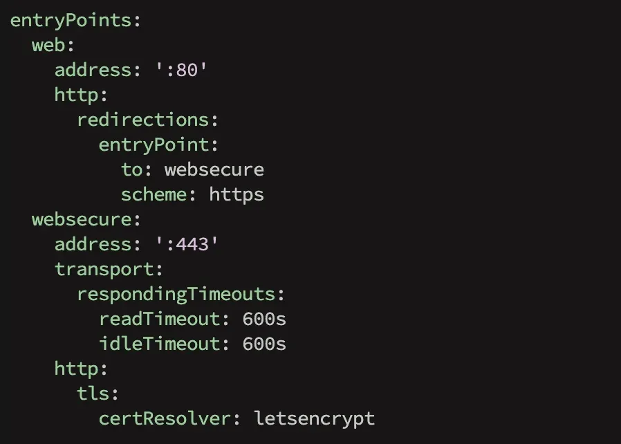 La variable readTimeout de Traefik est portée à 600 secondes pour éviter des erreurs HTTP 499 pour des vidéos importantes